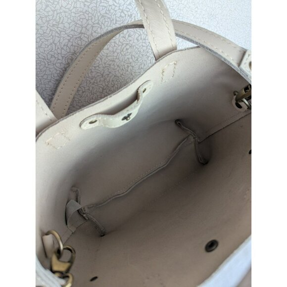 NEW Portland Leather Goods 'Almost Perfect' Mini Crossbody Tote Bone/Off White - Picture 8 of 11